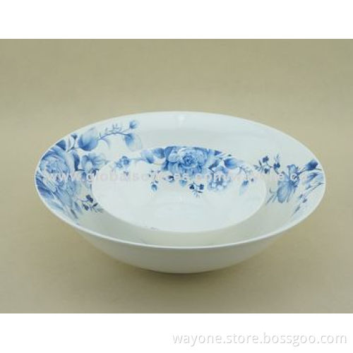 18-piece Porcelain Dinnerware Set, Blue and White Water Painting Design, Round Shape